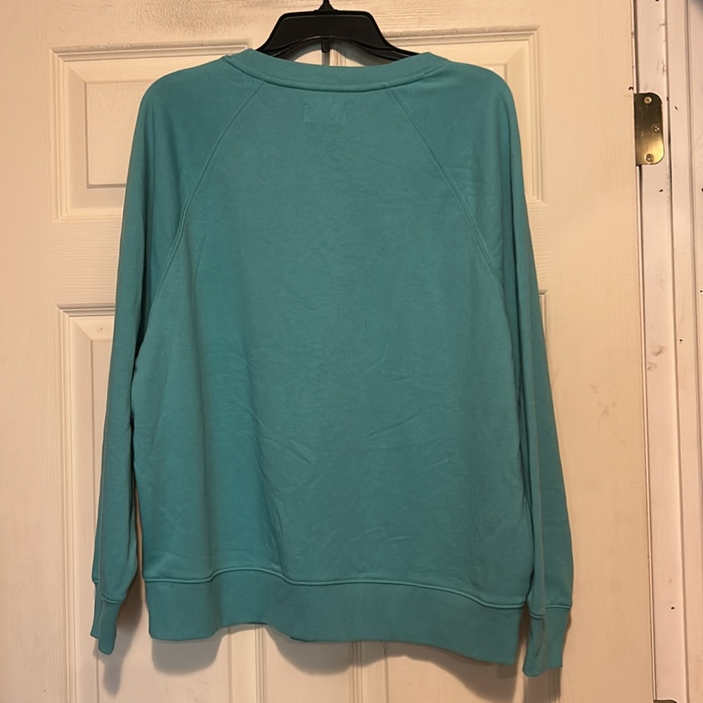 Lou & Grey Green Oversized “Weekend” Sweatshirt Size Medium - Picture 5 of 6